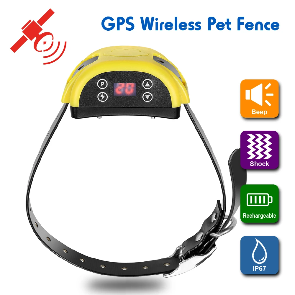 

800 Meters Radius Wireless Dog GPS Collar Warning Tone Static and Shock Rechargeable and Waterproof GPS Electric Pet Fence