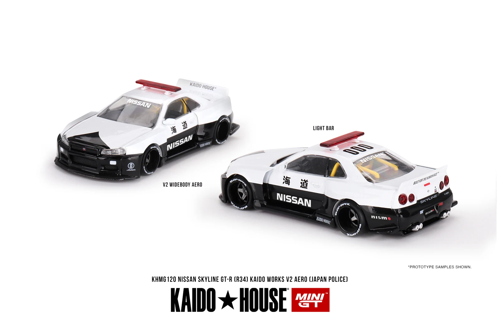 Kaido House+MINIGT 120 Skyline GTR R34 Kaido Works V2 Aero Diecast Model Car