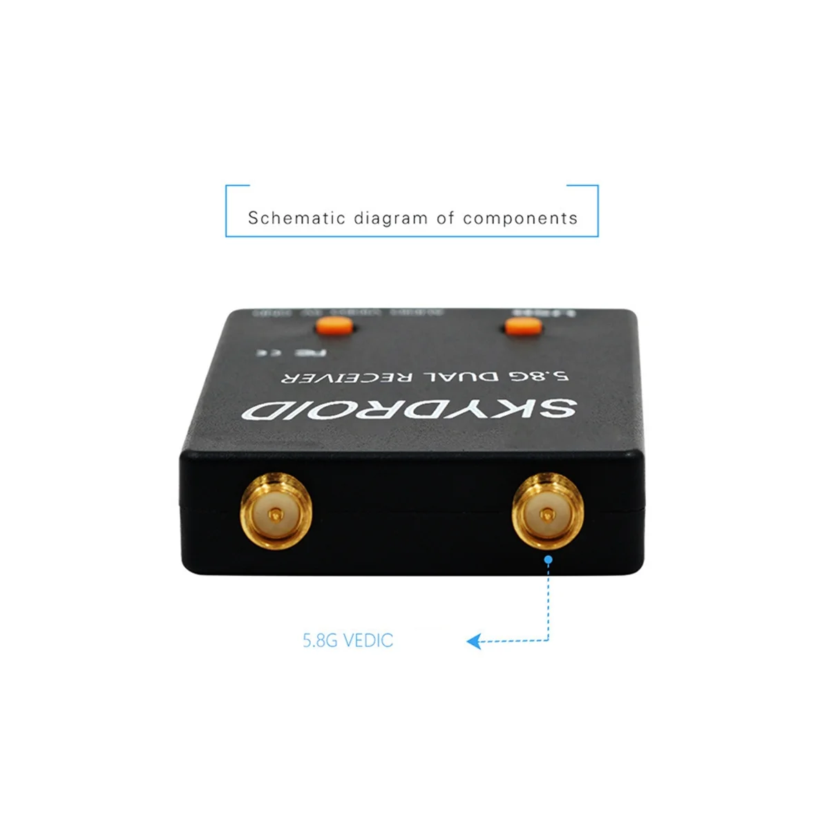 Skydroid-Controle Único Mini Receptor FPV para Android Phone, Transmissão de Vídeo, Downlink Áudio, OTG 5.8G 150CH, UVC