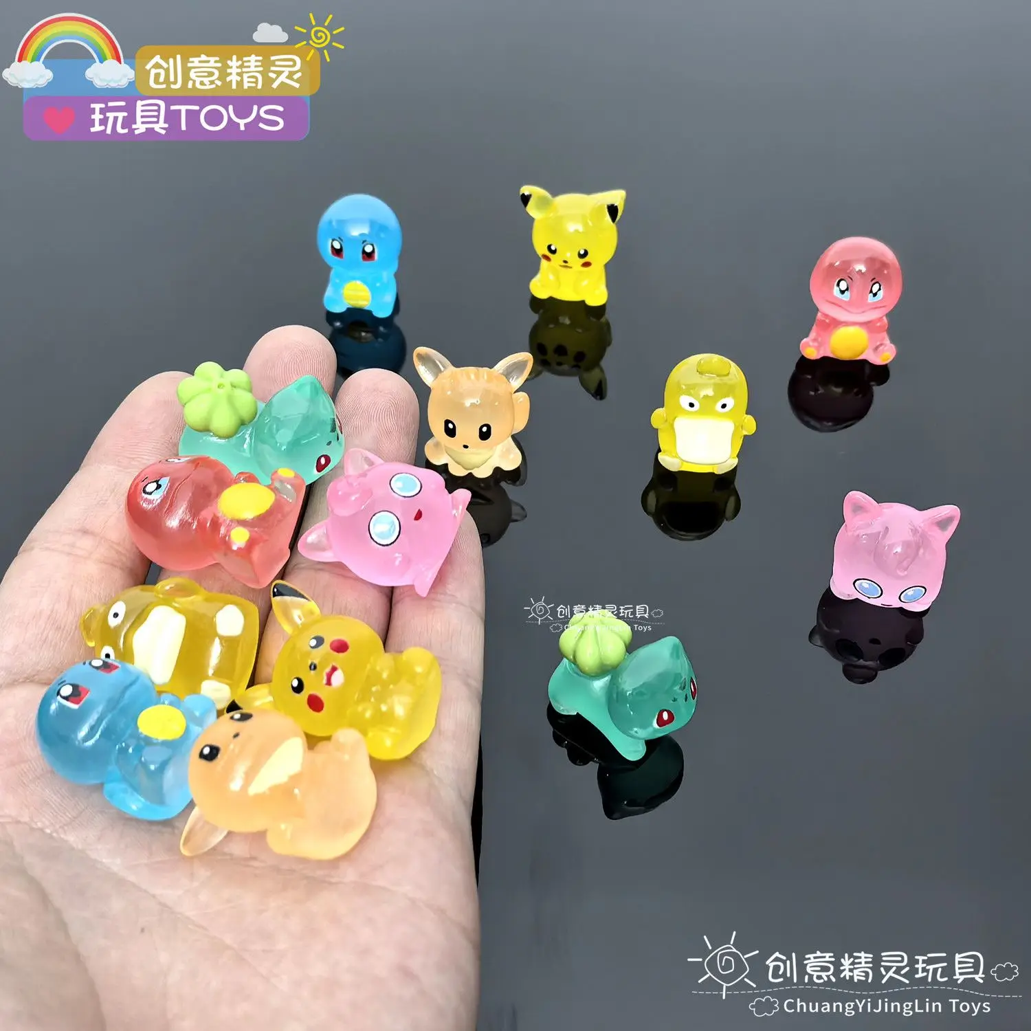 

Glow-in-the-dark Pokémon DIY accessory cartoon resin decoration desktop creative ornament gift for giving or collecting