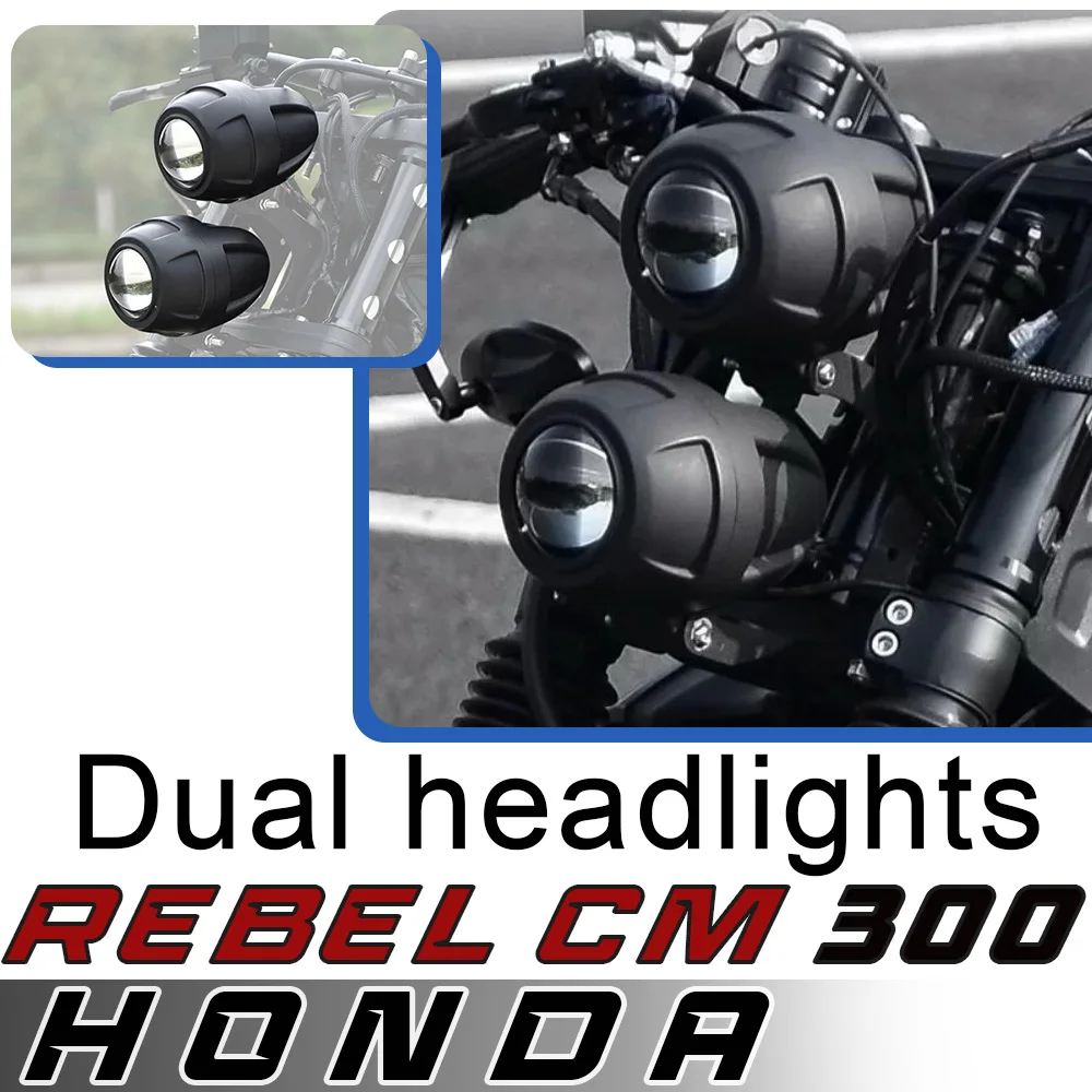 

For HONDA Rebel CM300/500 modified retro Wolverine double headlight assembly rebel cm300cm500cm300 500