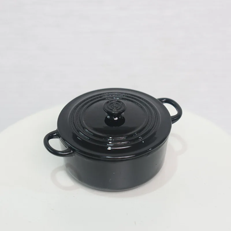 Creative Soup Pot Model Dollhouse Mini Kitchen Large Soup Pot Kitchenware Ornaments Mini Kitchenware Accessories Play House Toys