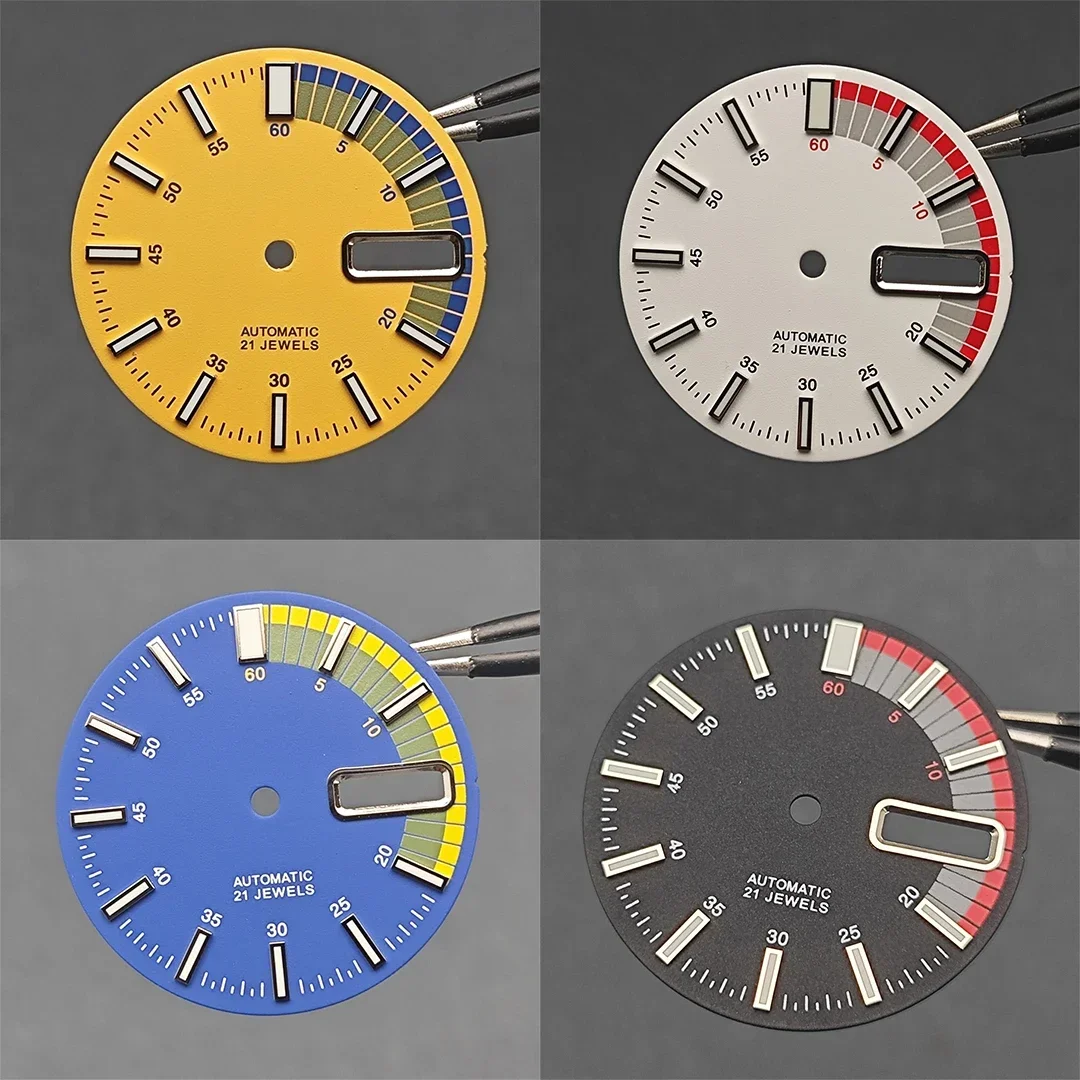 Modification 28.5MM Watch Dial Green Luminous Mechanical Watch Faces Replacement Accessories for NH36A/ 4R36 Movement