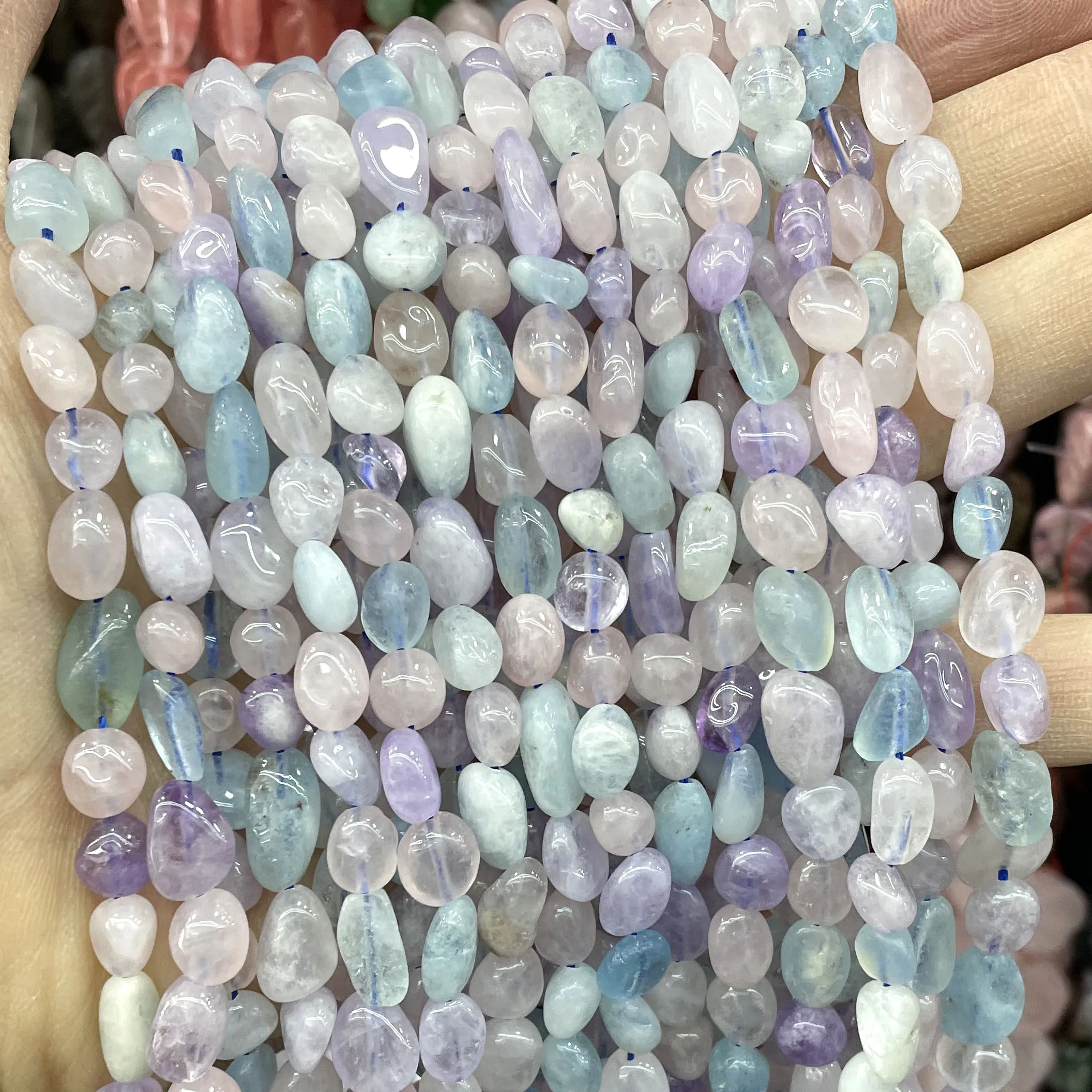 6X8MM Natural Purple Morganite Irregular Spacer Beads Loose Stone For DIY Jewelry Making Bracelets Necklaces Earrings Accessorie