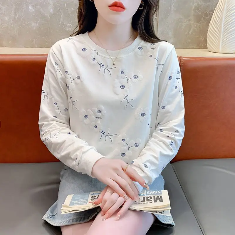 Женская повседневная универсальная футболка с круглым вырезом, белая основа