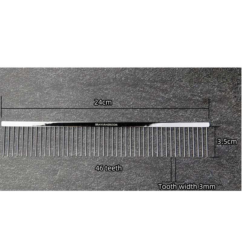 BAVURA Pet Dematting Comb - Stainless Steel Pet Grooming Comb for Dogs and Cats Gently Removes Loose Undercoat, Mats, Tangles a