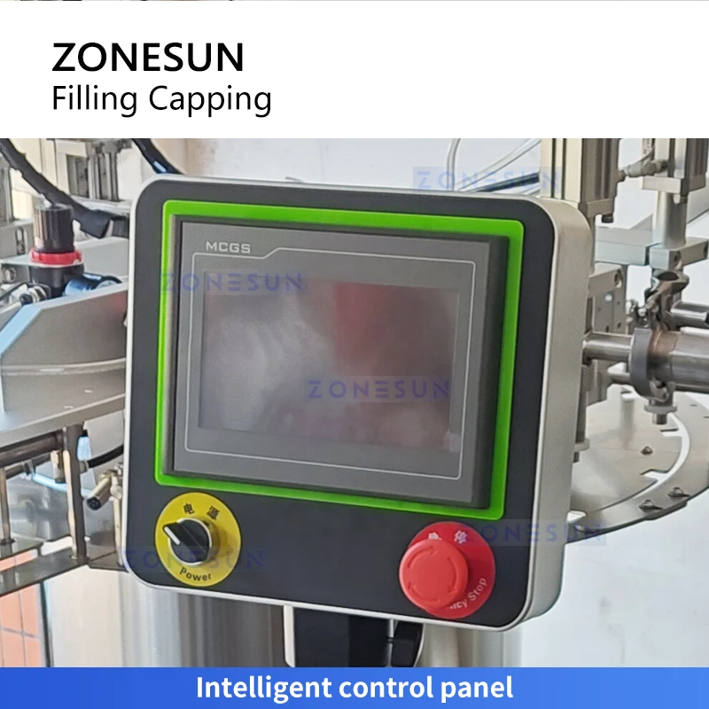 ZONESUN ZS-ZLFC2 Machine de remplissage et de capsulage de pochette de bec remplisseur et capsuleuse rotatifs pour l'emballage de pochette debout