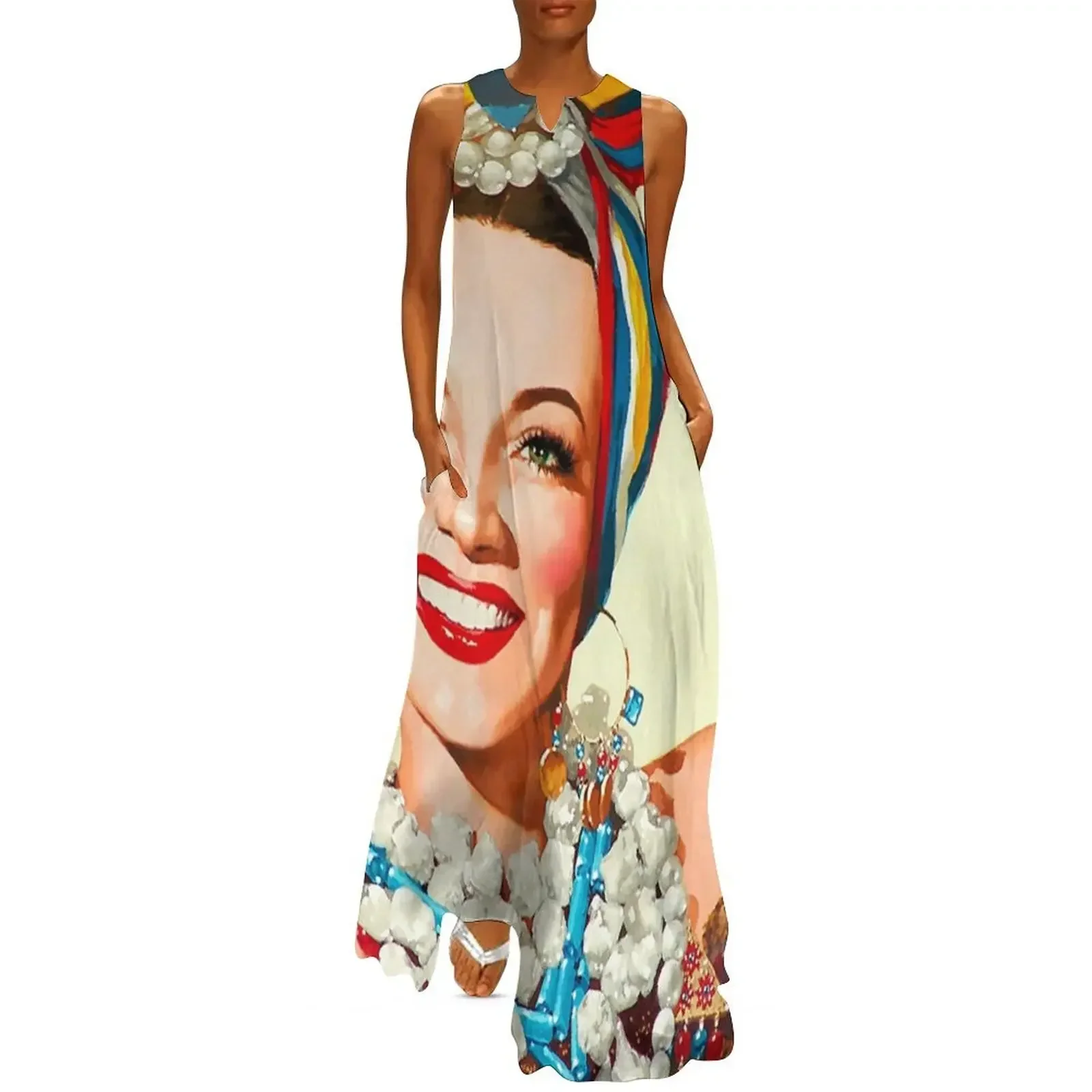 

Painting of Carmen Miranda Long Dress prom dress beach outfits for women long sleeve dresses Long dress woman