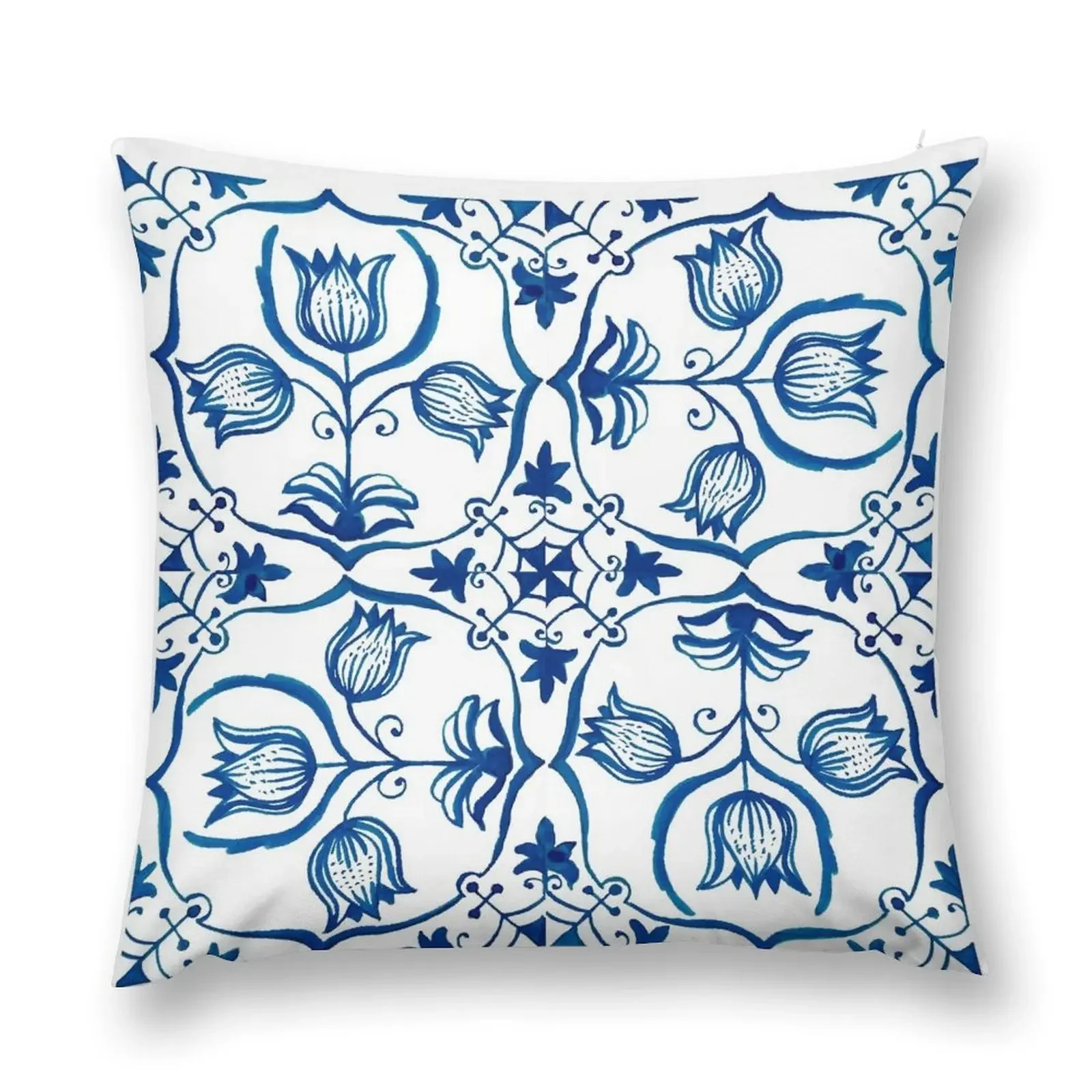 

Delft Blue Tulips Throw Pillow Pillow Covers Decorative New year christmas pillow case