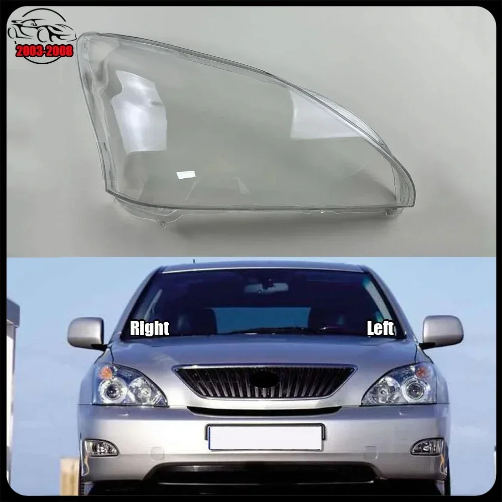 

Для Lexus RX300 RX350 RX400 2003-2008 прозрачный абажур, корпус переднего стекла автомобиля, чехол для линз, колпачки для фар, крышка фары