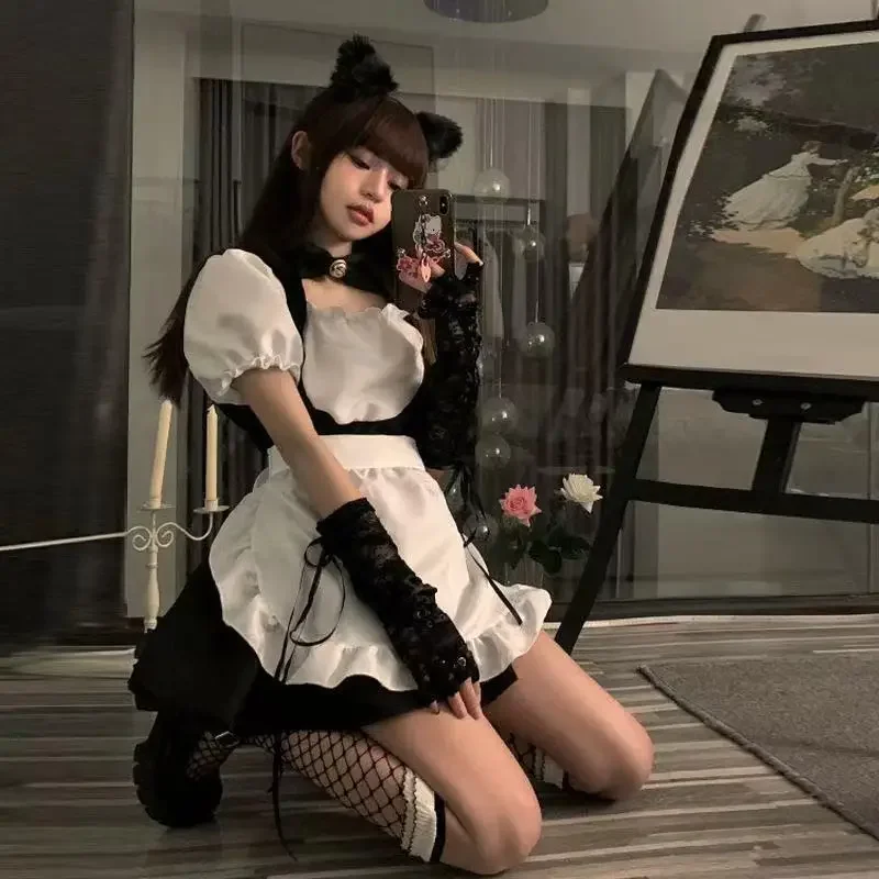 Japanse meid kostuum cosplay meid sexy schattige korte rok lolita uniform 2024 kerst nieuwe jurk gothic vrouwen jurk