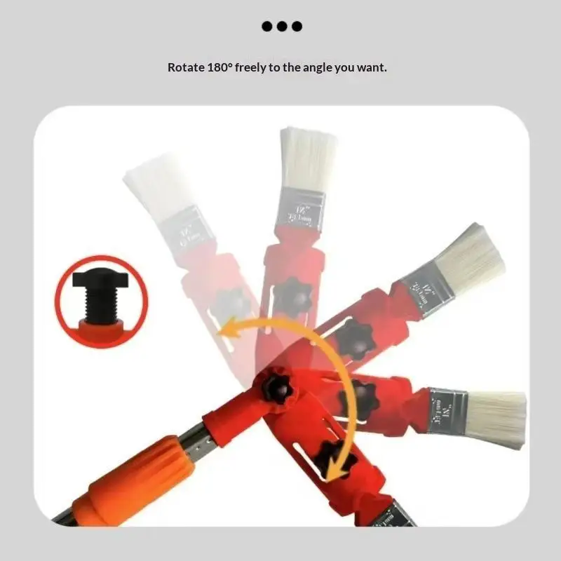 Multi-Angle Paint Brush Extender Clamp,Paintbrush Extension Pole Attachments,High Ceiling,Walls,Moldings,Corner,Edger Paint Too