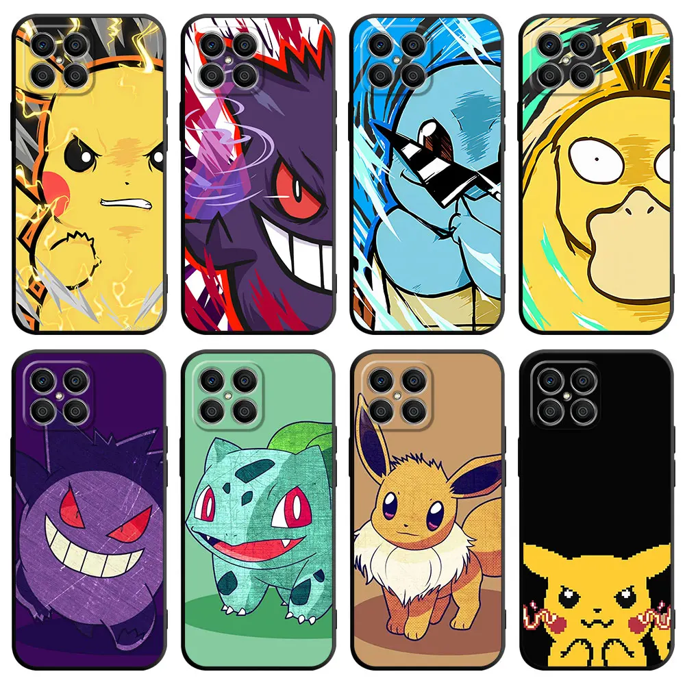 Case For Huawei Honor X8 5G 8X X8a X9a X7 90 70 50 20 X6a P60 Pro P30 Lite P Smart Z Soft Phone Cover Retro Anime Pokemon Funda