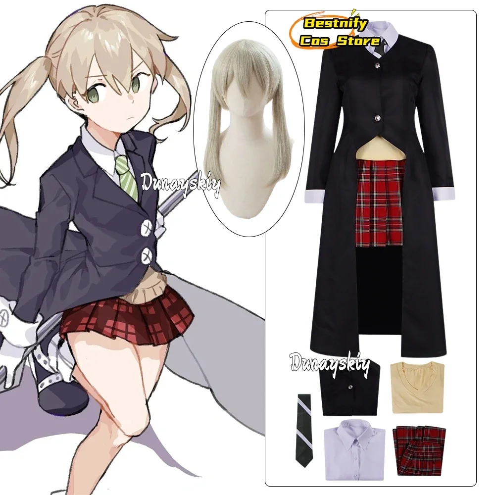 CosplayMaka Albarn คอสเพลย์อะนิเมะ Soul Eater บทบาทเล่นผู้หญิงกระโปรงชุดวิกผมฮาโลวีนแปลกเครื่องแต่งกาย Maka C