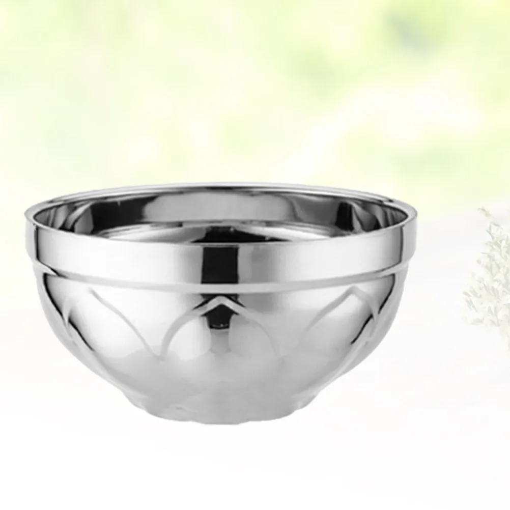 Stainless Steel Lotus Shape Bowl Double Layer Insulation Anti-Scalding Multi- Kitchen Food Prep Serving Tool