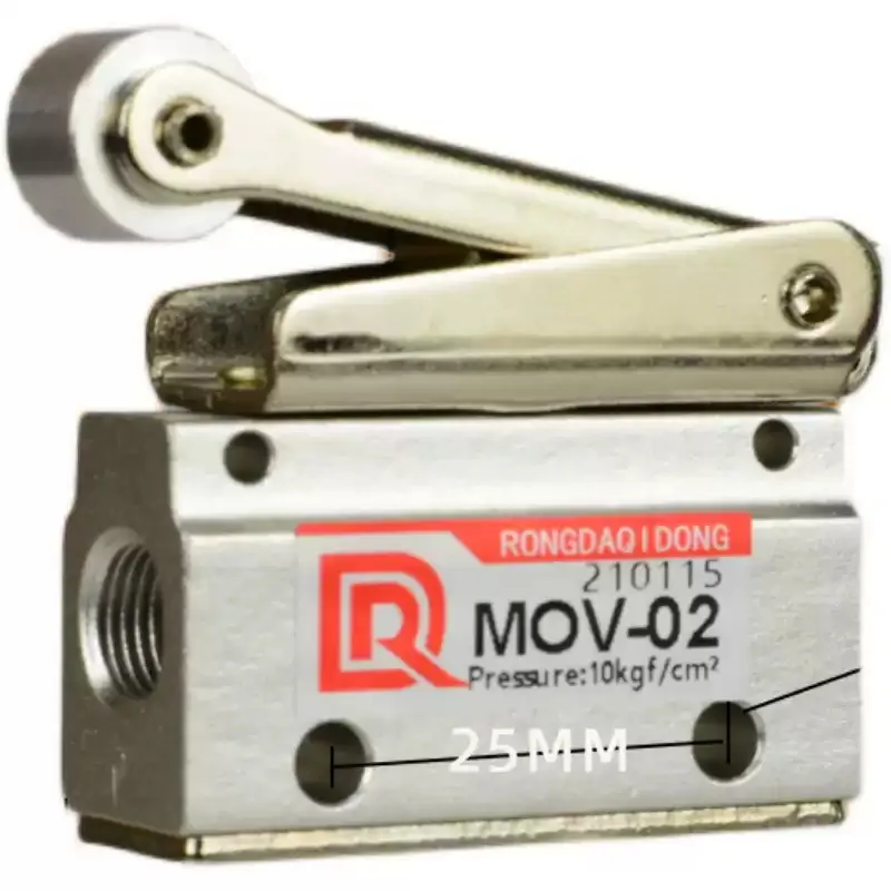 MOV-02 PT 1/8' Female Thread 3 Position 2-Way Pneumatic Mechanical Reversing Valve Hand Manual Control for Industrial Use