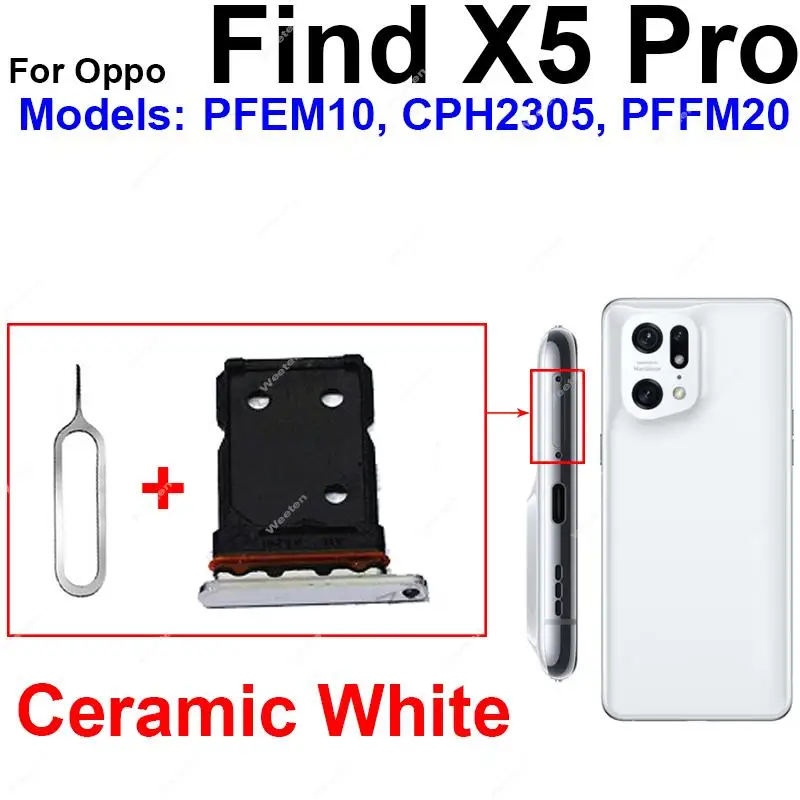 SIM Card Tray For OPPO Find X5 Find X5 Pro Find X5 Lite Sim Card Slot Holder   Card Reader Adapter Replacement Parts