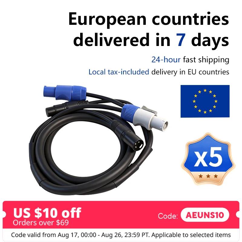 5 stücke DMX Powercon Kabel Power Linie Kombination Stecker Beleuchtung Zubehör Für Bühne Hochzeit DJ Disco