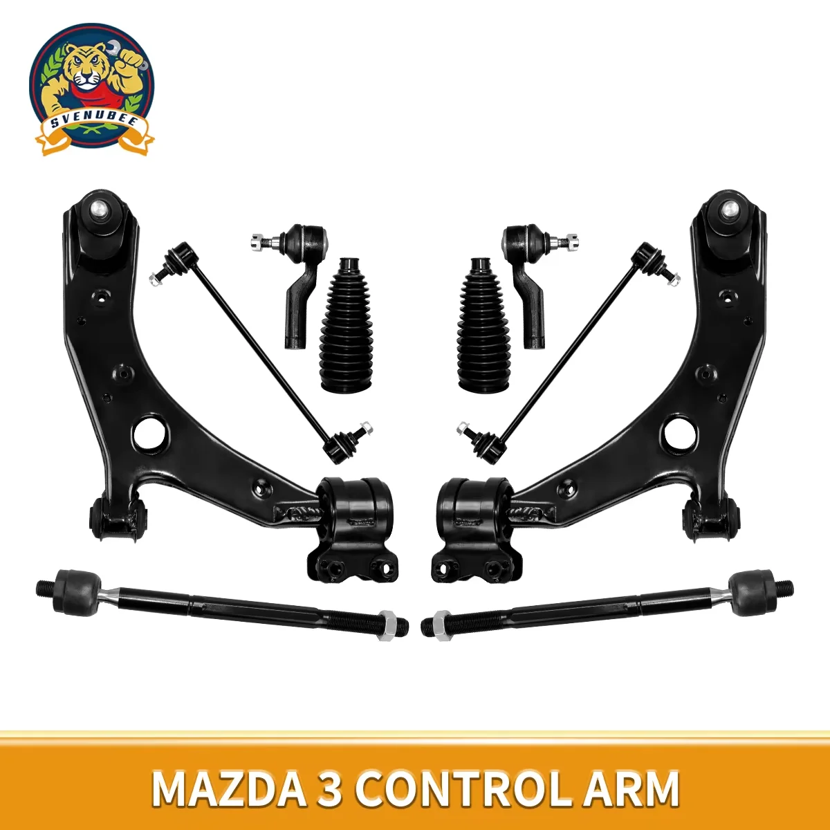 Svenubee 10Pcs Front Lower Control Arms Tie Rod Boot Sets for Mazda 3 5 2004 2005 2006 2007 2008 2009 2010 2011 2012 2013 2014