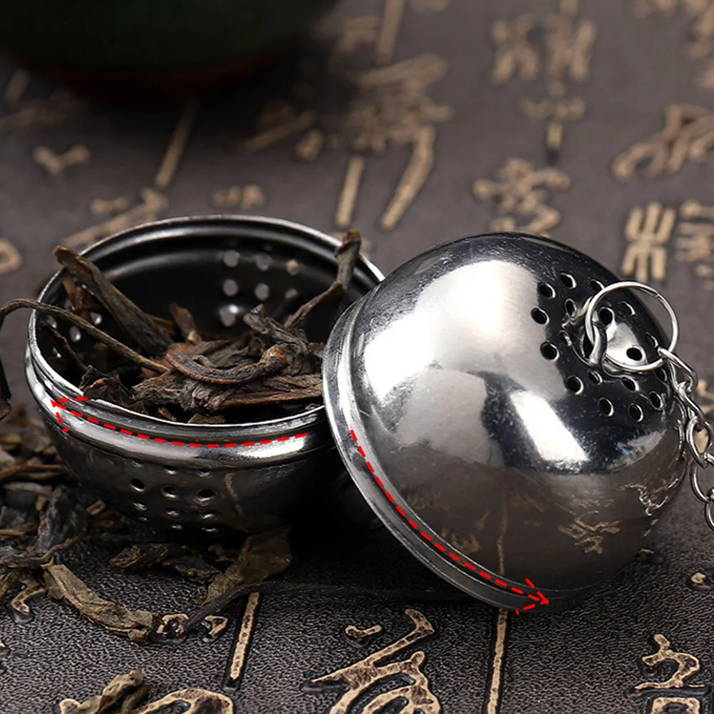

4Pcs Stainless Steel Tea Ball Mesh Filter Hot Pot Seasoning Strainer Hanging Chain Anti-Dropping Hook Removable