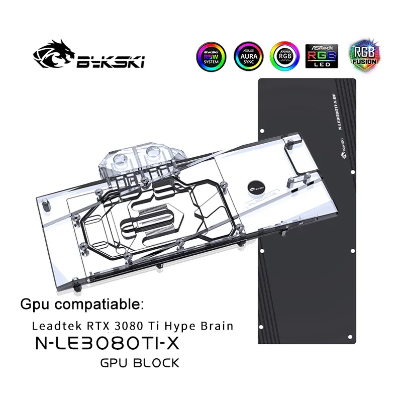 

Bykski GPU Water Block for Leadtek RTX 3080Ti Hyper Brain Graphics Card Radiator with Backplate,VGA Cooler Copper N-LE3080TI-X