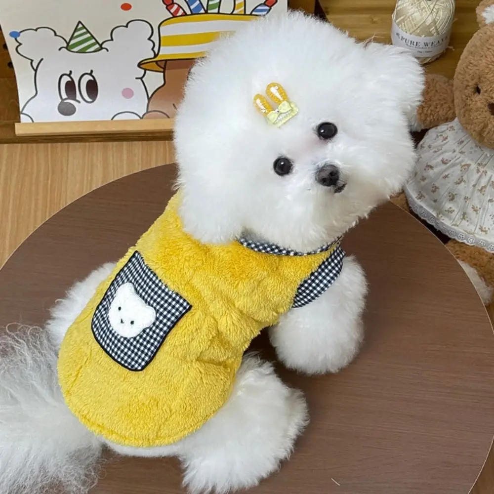 New With Traction Buckle Dog Clothes Thickened Comfortable Fleece-Lined Vest Warm Pet Apparel Small Dogs