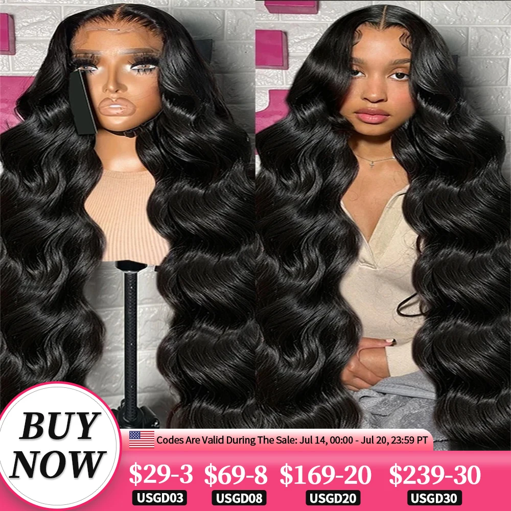 180% Density HD 13x6 Lace Front Human Hair Wigs 38 40 Inches Transparent Body Wave 5x5 Lace Ready To Wear 13x4 Lace Frontal Wig