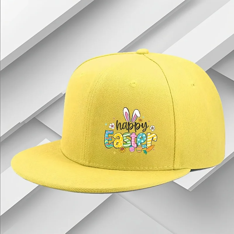 

Кепка-снепбэк с графическим принтом Happy Easter, полиэстер, повседневная, для активного отдыха, регулируемая, унисекс