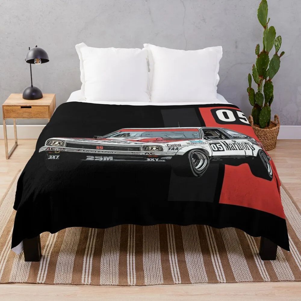 Holden Brock Torana Black and Red Stripe Throw Blanket Furry Thin Luxury Designer for winter Blankets