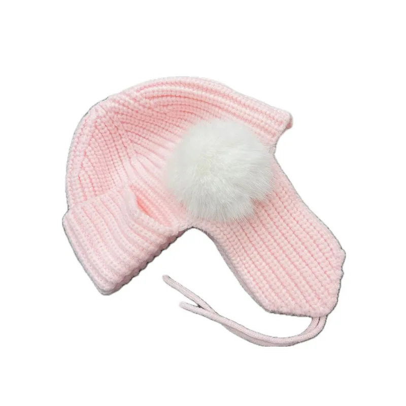 جديد بسيط بلون البلوز قبعة صغيرة محبوكة قبعات المرأة الشتاء في الهواء الطلق الدفء ومتعددة الاستخدامات حماية الأذن الطيار منفذها القبعات