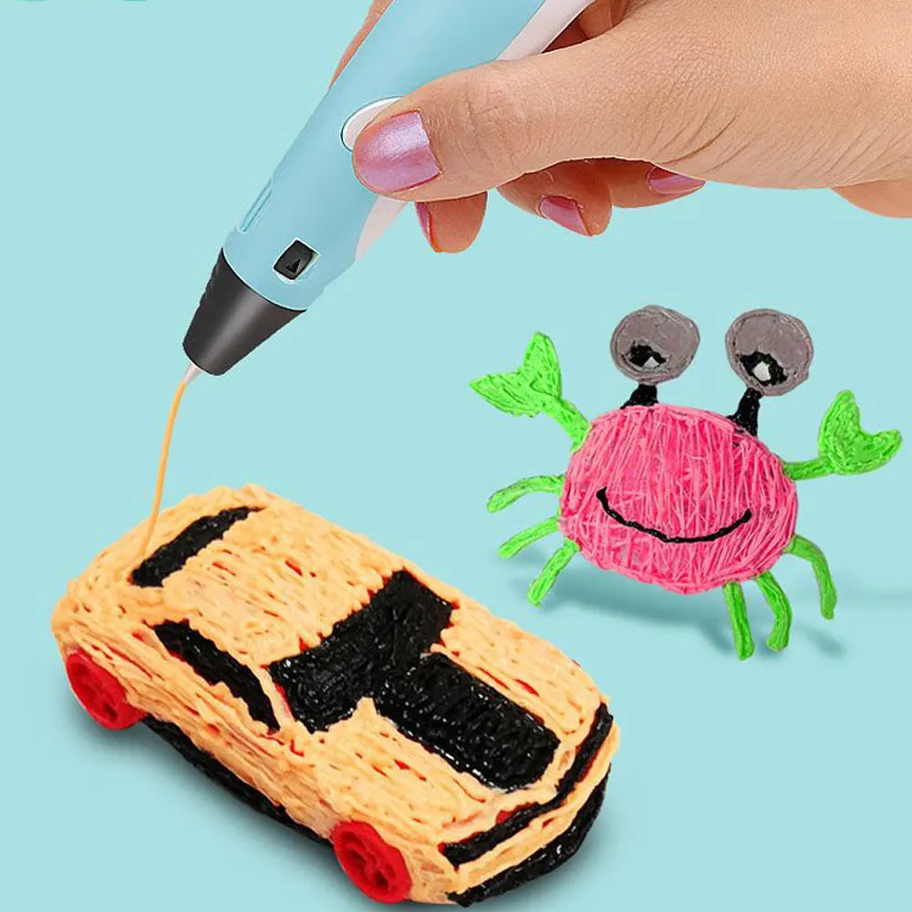 3D Print Pen Set forChildren DIY Pens Kids Birthday Creative Gift Toys with Power Adapter 12Colors 36M PLA Filament Travel Box