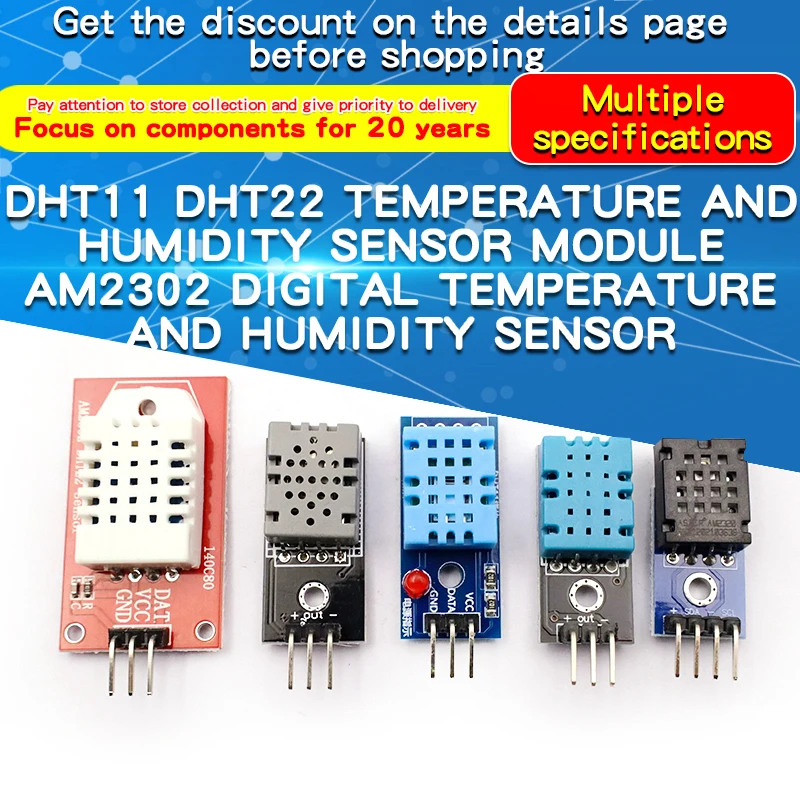 1PCS DHT11 DHT22 AM2320 Digital Temperature Humidity Sensor Module Board with DuPont Line For Arduino High Precision