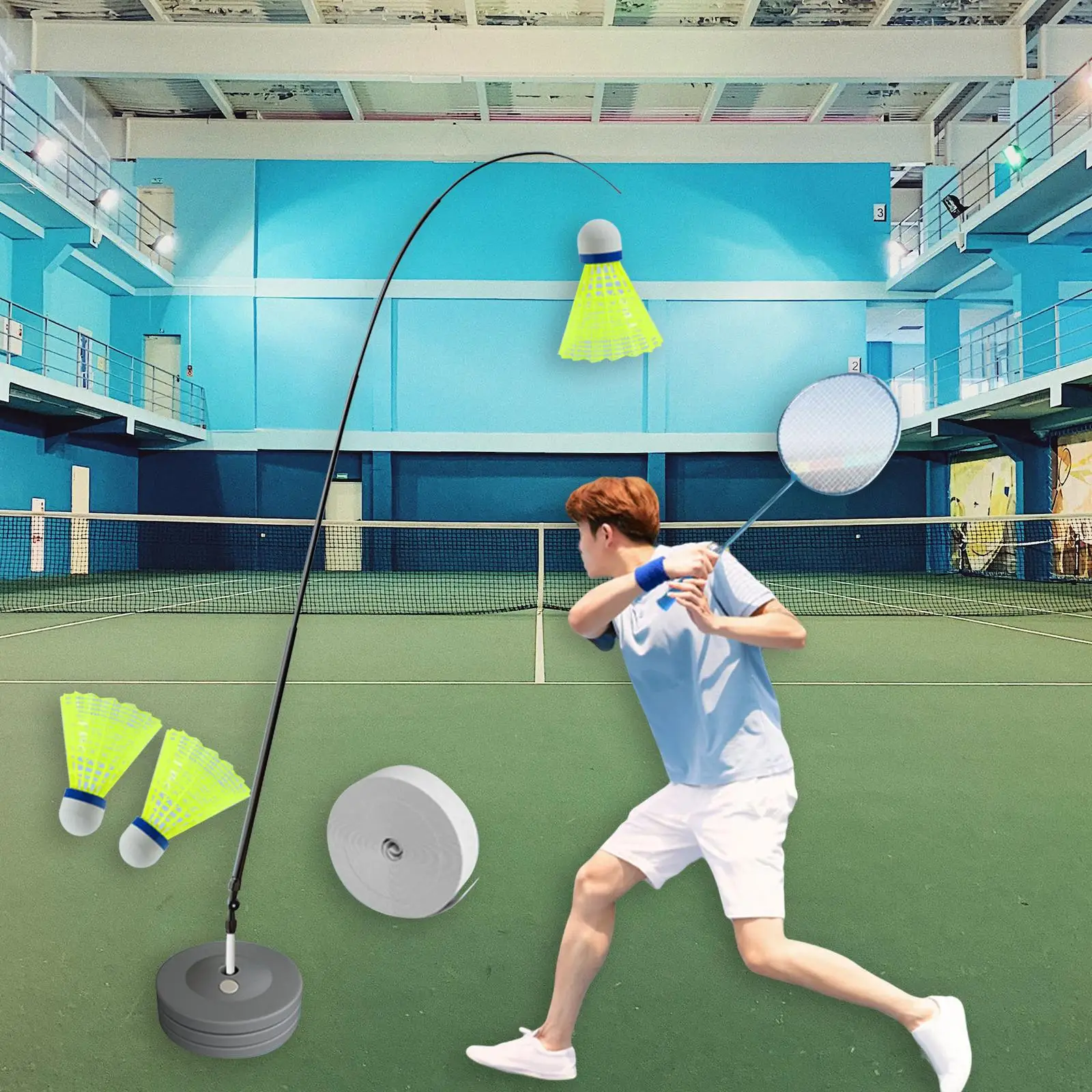 

Self Practice Trainer Aid Self Study Badminton Training Device for Equipment