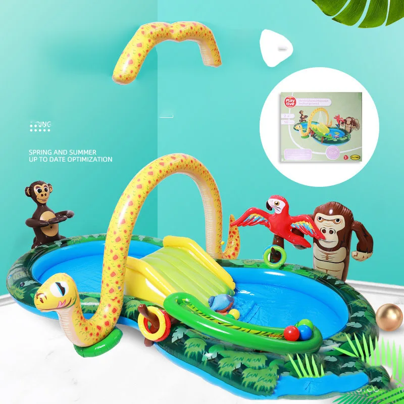 New Large Children's Swimming Pool Water Slide Inflatable Pool for Kids Summer Water Spary Play Slide Pools for Children