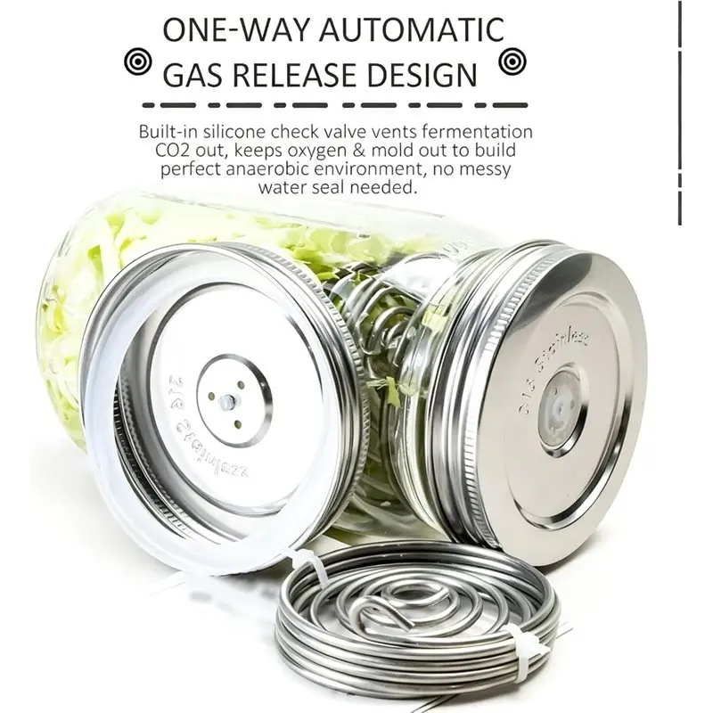 Cost Effective Stainless Steel Fermentation Lids Kit Fermentation Lids For Wide Mouth Masonjars
