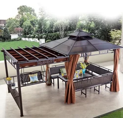 Grape trellis gazebo, outdoor courtyard promenade, chalet, Chinese yard, awning pavilion