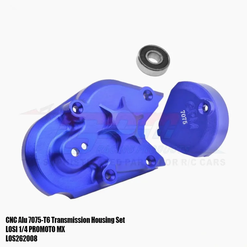 Boîtier de transmission en aluminium GPM 7075 LOS262008 pour moto LOSI 1/4 PromPain-MX