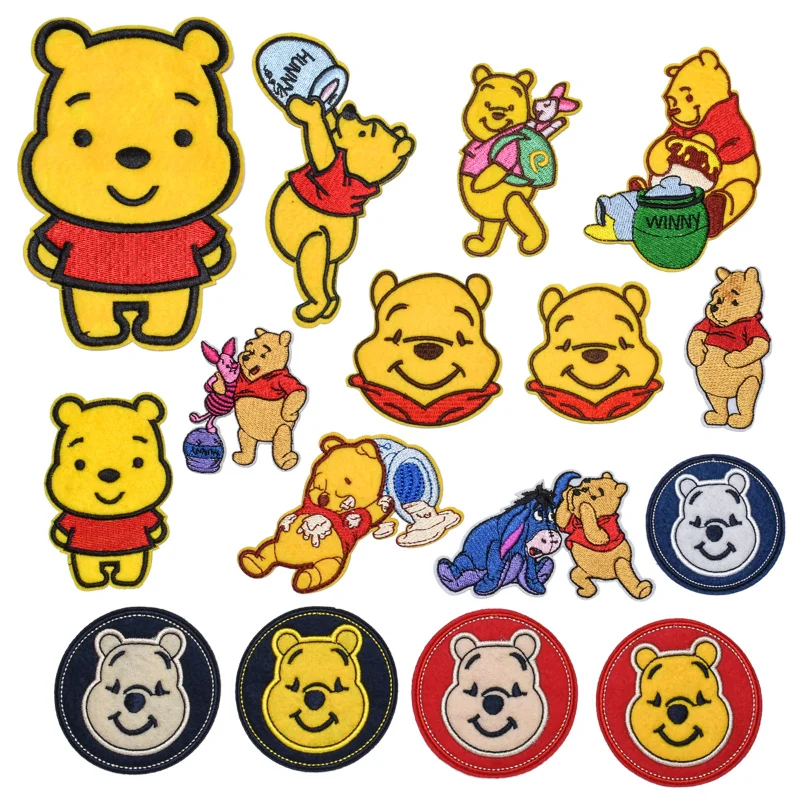 Disney Winnie the pooh Patches Pooh Bear Clothing Stickers for T-Shirt Iron on Patches for Clothes for Boys Girls Kawaii Custom