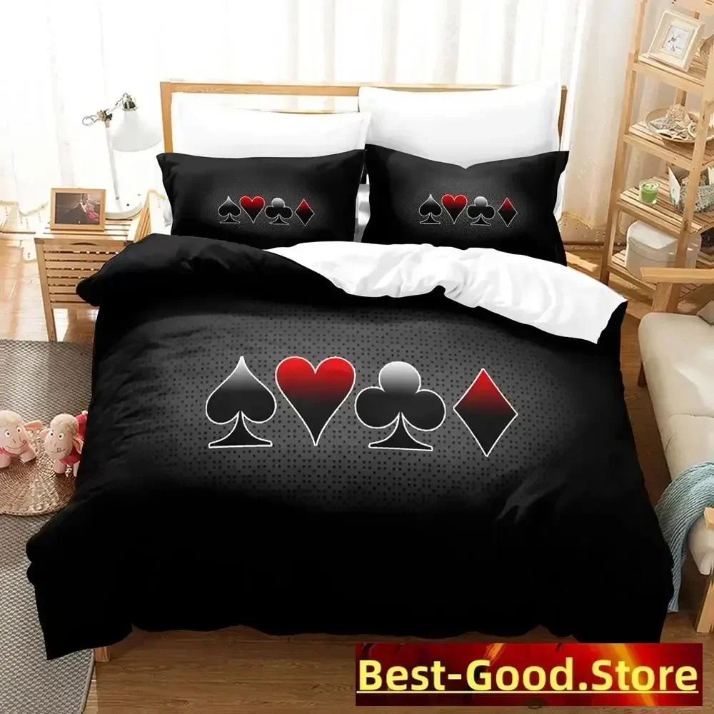 2023 HIGH CARD Poker Bedding Set Single Twin Full Queen King Size Bed Set Adult Kid Bedroom Duvetcover Sets Anime parure de lit