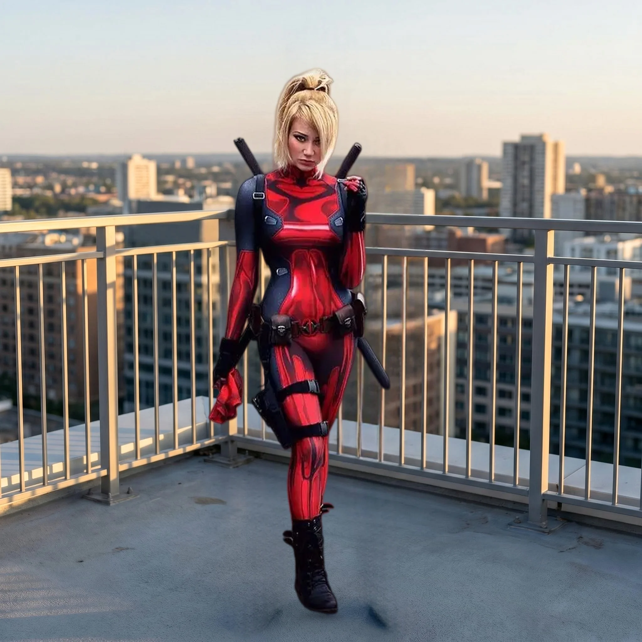 Disfraz de Deadpool para mujer adulta, traje de superhéroe Zentai, mono para fiesta de Halloween sin accesorios