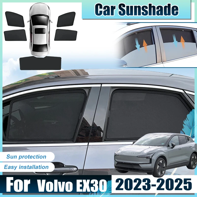 

For Volvo EX30 Accessories 2024 2023 2025 Car Front Rear Window SunShades Net Cove Anti UV Visors Heat light Shield Mesh Parasol