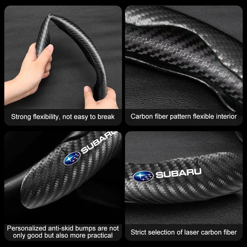 

Universal Car carbon fiber anti slip segmented steering wheel protective cover For Subaru Forester impreza Outback Tribecacar