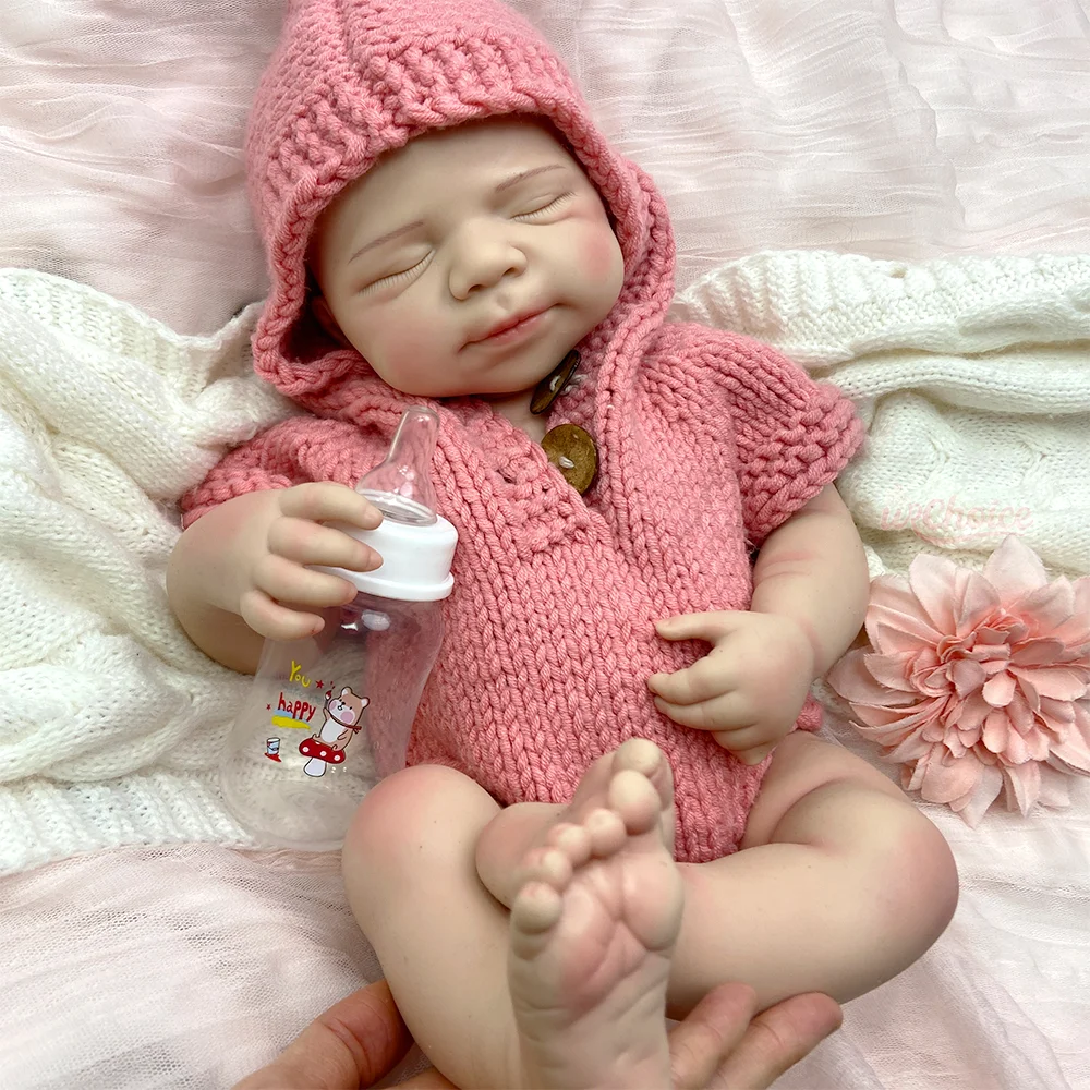 50Cm Soft Body Silicone Reborn Baby Doll Weight 6Lbs Realistic Reborn Dolls Girl/Boy Lifelike Sleeping Newborn Doll For Toddlers