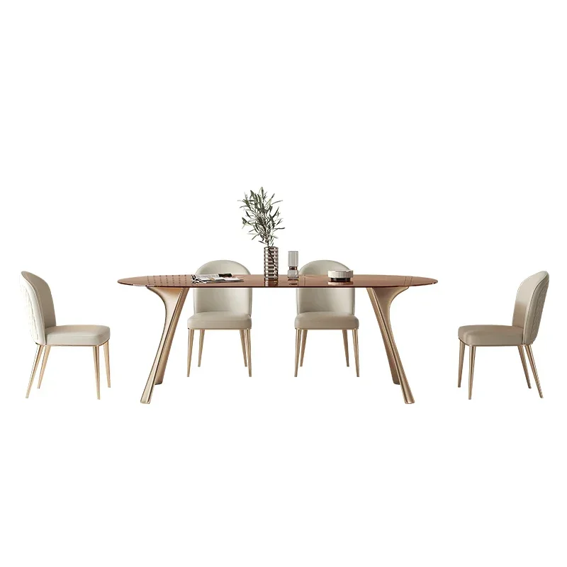 Toughened glass dining table light luxury designer's new creative dining table transparent dining table