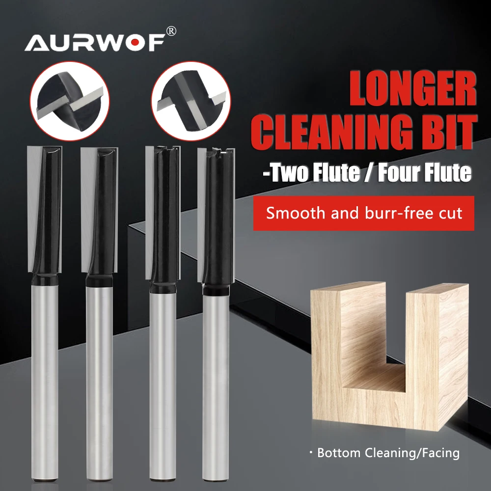 

AURWOF 1 шт. 12,7 мм хвостовик две лезвия четыре лезвия чистка нижней фрезы диаметр гравировальный станок деревообрабатывающий фрезерный станок