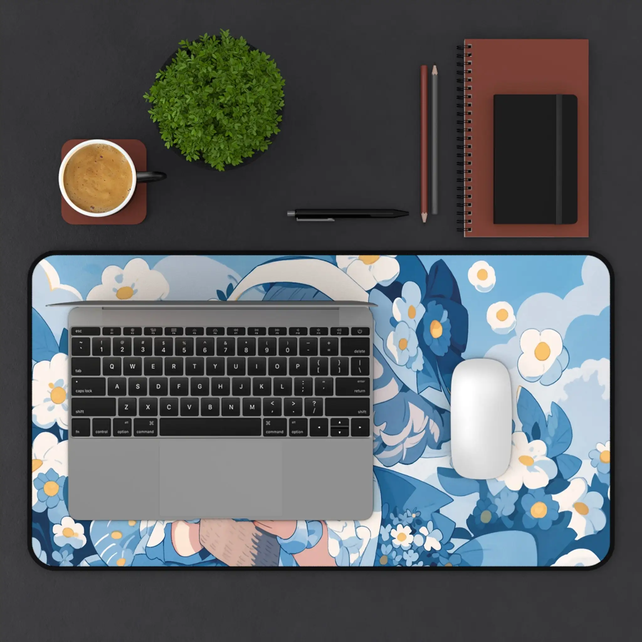 Tapete de mouse fofo para meninas, decoração de escritório fofa para meninas, tapete de mesa de jogo à prova d'água antiderrapante xxl, presente perfeito para amigos