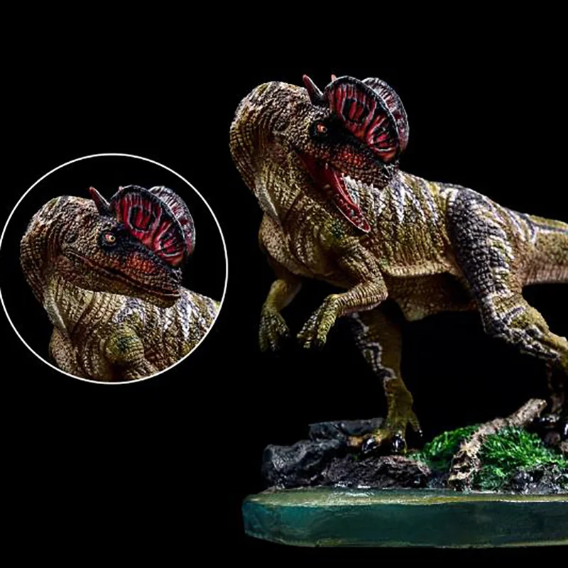 نموذج ديناصور عالي الجودة - لعبة تنين مزدوجة التاج مزدوجة دوارة قابلة للجمع للأغراض التعليمية