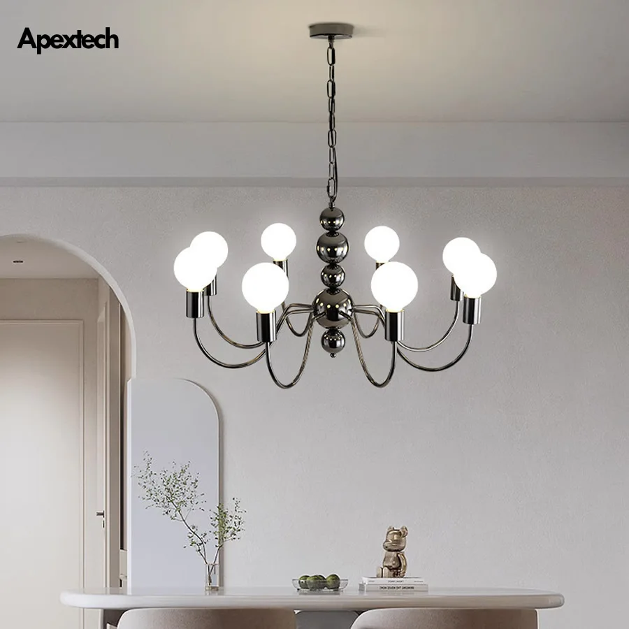 

Pearl Black Living Room Chandelier American Retro Foyer Lamp French Medieval Dining Room Chandelier Bedroom Ceiling Lights