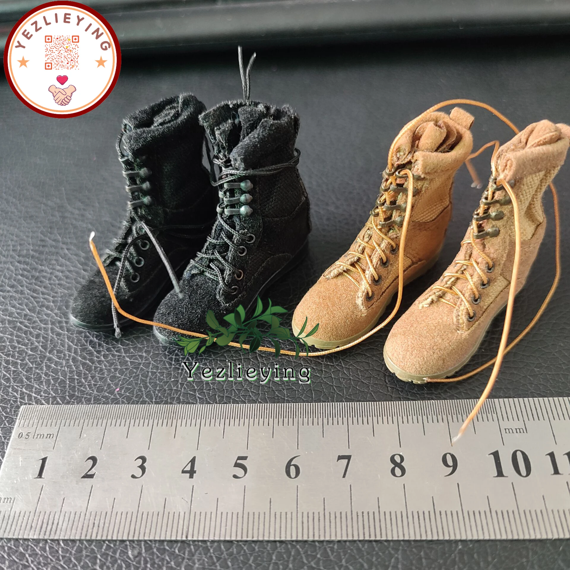 

1/6 Scale Clothes Accessories Feet Lacing Ankle Model VM-002/3 Bk/Sand Soldier Combat Boots/Solid Shoes F 12" Body Doll Figure