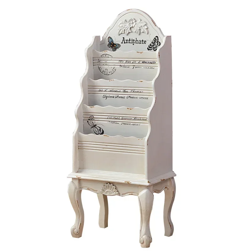 

American retro solid wood newspaper stand Office floor-to-ceiling newspaper stand creative publicity stand